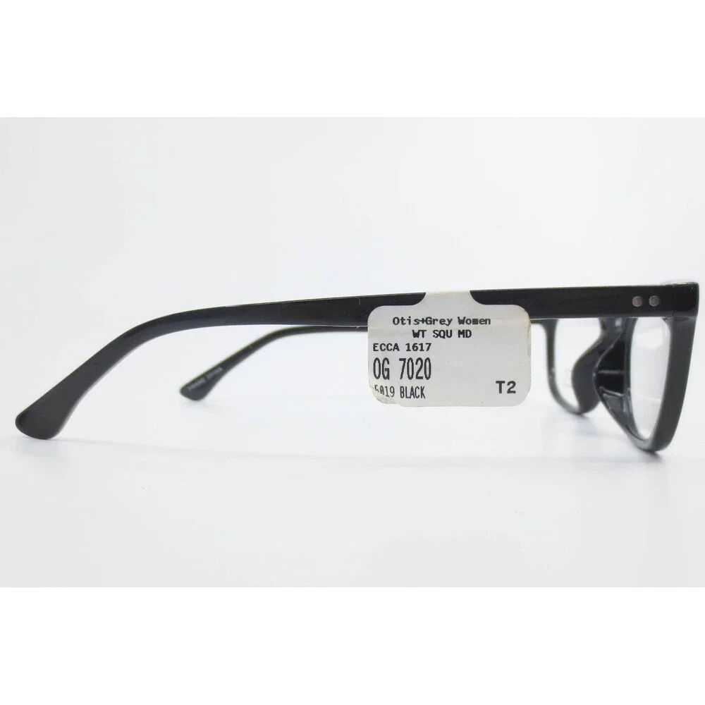 Otis+Grey Women OG 7020 Black Square Eyeglass Frames 50-19-140 Demo Lenses